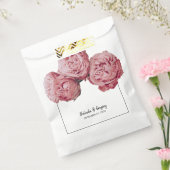 Elegant roze Roses Wedding Bedankzakje (Gezegeld)