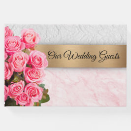 Elegant roze Roses Wedding Gastenboek