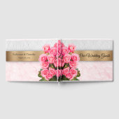 Elegant roze Roses Wedding Gastenboek (Volledig)