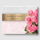 Elegant roze Roses Wedding Gastenboek (Achterkant)