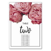 Elegant roze Roses Wedding Guest Names
