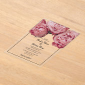 Elegant roze Roses Wedding Invitations Acryl Uitnodigingen (Laagn)