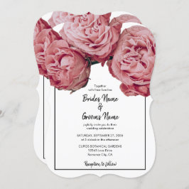 Elegant roze Roses Wedding Invitations Kaart