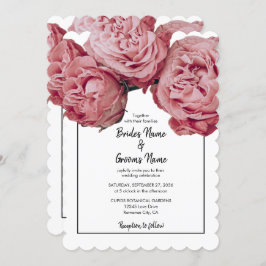 Elegant roze Roses Wedding Invitations Kaart