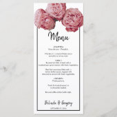Elegant roze Roses Wedding Menu (Voorkant)