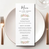 Elegant roze Roses Wedding Menu