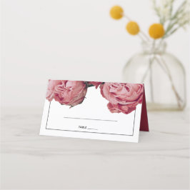 Elegant roze Roses Wedding Place Card Plaatskaartje