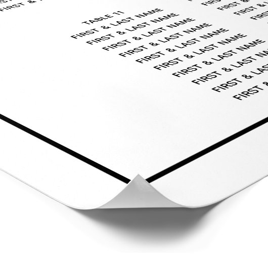 Elegant roze Roses Wedding Seding Chart Poster (Hoek)