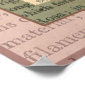 Elegant  Roze Roze Antiek Collage Poster (Hoek)