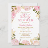 Elegant Roze Roze Baby shower Invitation Kaart (Voorkant)