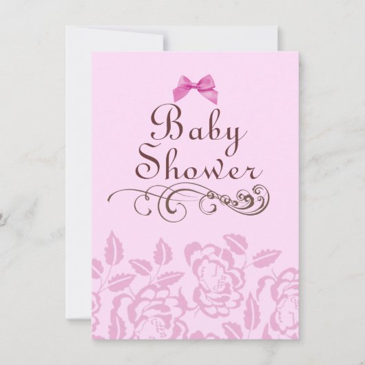 Elegant Roze Roze Baby shower Invitation Kaart (Voorkant)