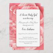 Elegant Roze Roze Baby shower Invitation Kaart (Voorkant / Achterkant)