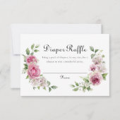 Elegant Roze Roze Baby shower Luier Raffle Ticket RSVP Kaartje (Voorkant)