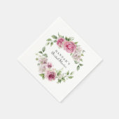 Elegant Roze Roze Bloemen Bruids of Baby shower Servet (Hoek)