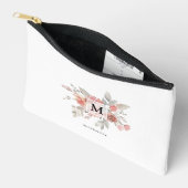 Elegant Roze Roze Bloemige Waterverf Monogram  Etui (Open)