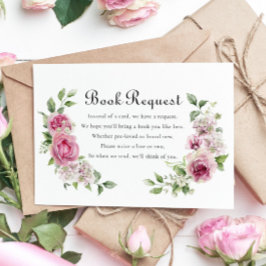 Elegant Roze Roze Boek Aanvraag Baby shower RSVP Kaartje