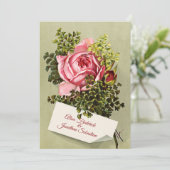 Elegant  roze roze bruiloft kaart (Staand voorkant)