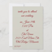 Elegant  roze roze bruiloft kaart (Achterkant)