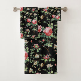 Elegant  Roze Roze Floral Bad Handdoek