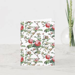 Elegant  Roze Roze Floral Bedankkaart