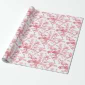 Elegant  Roze Roze Floral Cadeaupapier (Uitgerold)