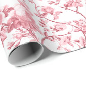 Elegant  Roze Roze Floral Cadeaupapier (Rol Hoek)