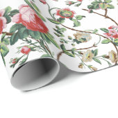Elegant  Roze Roze Floral Cadeaupapier (Rol Hoek)