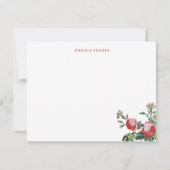 Elegant  Roze Roze Floral Notitiekaartje (Voorkant)