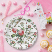 Elegant  Roze Roze Floral Papieren Bordje (Feest)