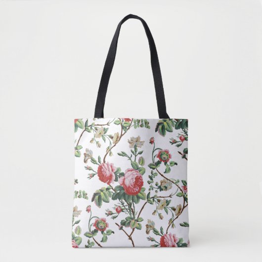 Elegant  Roze Roze Floral Tote Bag (Voorkant)