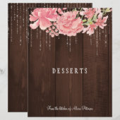 Elegant roze roze floral wood kookbook divider (Voorkant / Achterkant)