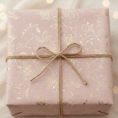 Elegant Roze Roze Goud Folie Bloemen Inpakpapier