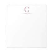 Elegant Roze Roze Goud Monogram Script Notitieblok (Voorkant)