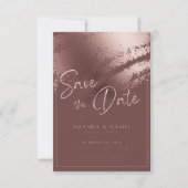 Elegant roze roze goud sparen de Datum Kaart (Voorkant)