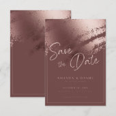 Elegant roze roze goud sparen de Datum Kaart (Voorkant / Achterkant)