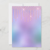 Elegant roze roze gouddiamant druppelt zoet zestie kaart (Achterkant)