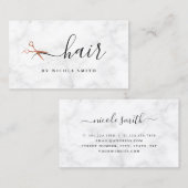 Elegant roze roze gouden schaar haar visitekaartje (Voorkant / Achterkant)