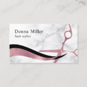 Elegant roze roze goudschaar visitekaartje (Voorkant)