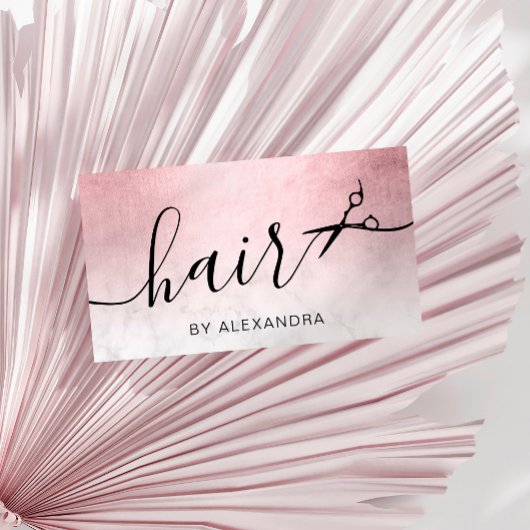 Elegant roze roze goudschaar visitekaartje