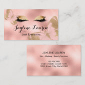 Elegant roze roze goudvlinderas visitekaartje (Voorkant / Achterkant)