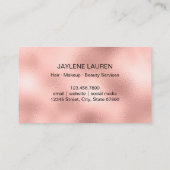 Elegant roze roze goudvlinderas visitekaartje (Achterkant)