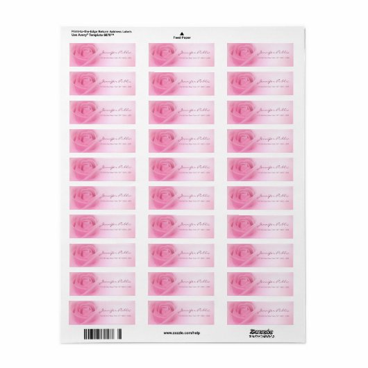 Elegant roze roze handgeschreven Script-Sjabloon Etiket (Full Sheet)
