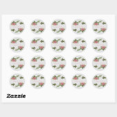Elegant  Roze Roze met Datum Ronde Sticker (Vel)