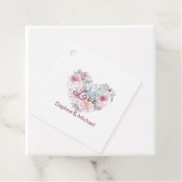 Elegant Roze Roze Modern Chic Heart Script Bedankjes Labels