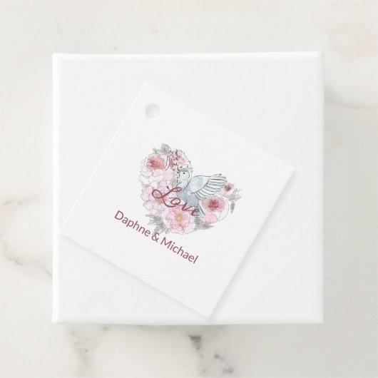 Elegant Roze Roze Modern Chic Heart Script Bedankjes Labels (In situ)