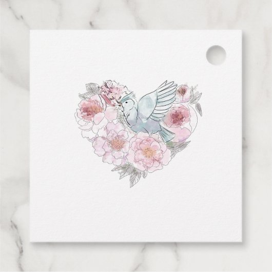 Elegant Roze Roze Modern Chic Heart Script Bedankjes Labels (Achterkant)