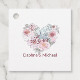 Elegant Roze Roze Modern Chic Heart Script Bedankjes Labels