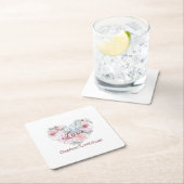 Elegant Roze Roze Modern Chic Heart Script Kartonnen Onderzetters (Insitu)