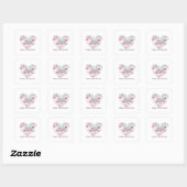 Elegant Roze Roze Modern Chic Heart Script Vierkante Sticker (Vel)