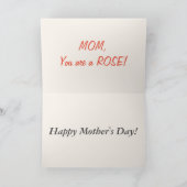 Elegant roze roze Moederdag Kaart (Binnen)